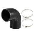 thumbnail image 1 of Manguera de silicona Unique Bargains Codo de 90 grados ID 70mm 2.75 color negro con 2 abrazaderas, 1 of 6