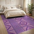 thumbnail image 3 of ODIKA 8'x10' Washable Area Rug Durable, Non-Slip Pink Traditional Purple Grid Symmetrical Repeating Checkered for Living Room, Under Sectional, Family, 3 of 7