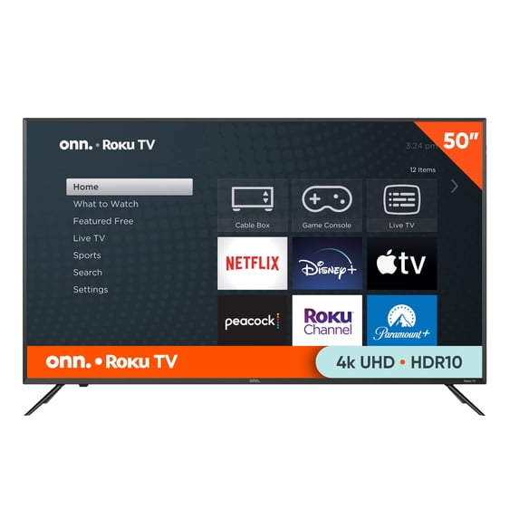 (Open Box) onn. 50 in Class 4K UHD LED Roku Smart TV, HDR10, Model ...