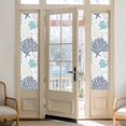 thumbnail image 2 of No Glue Heat Blocking Window Flims, Teal Navy Blue Coastal Window Privacy Film Frosted, Summer Beach Coral Shell Ocean Peep-proof Door Windows Tint for Bathroom, Dormitory, 17.7 x 78.7 Inches, 2 of 9