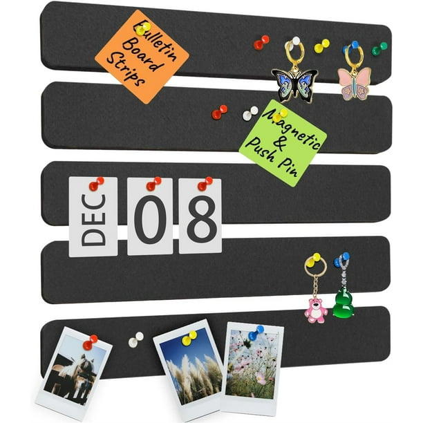 NOGIS 5 Pack Cork Board Strips, Self Adhesive Small Cork Board for Wall