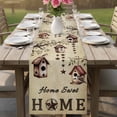thumbnail image 4 of Sweet Home Table Runner - 70 Inch Long Western Stars Bird Houses Country Vintage Cotton and Linen Blended Dress Scarves Farmhouse Table Runner for Kitchen Dining, Coffee Table, 13" x 70", 4 of 8