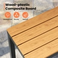 thumbnail image 6 of Pellebant 55" Rectangular Metal Patio Bar Table with MDF Top and Easy Assembly, Brown, 6 of 11