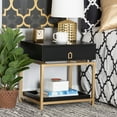 thumbnail image 7 of Baxton Studio Melosa Modern Glam and Luxe Black Finished Wood and Gold Metal 1-Drawer End Table, 7 of 7