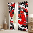 thumbnail image 3 of Manfei Gamepad Game Lovers Blackout Curtains Set of 2 (52x84 Each),Rustic Camouflage Pattern Window Curtains,Red White Gray Curtains and Drapes For Boys Kids,Ultra Soft Home Decor, 3 of 6