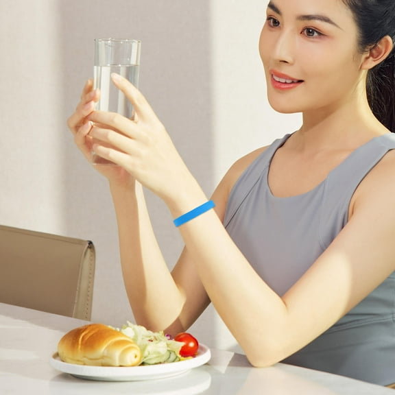 TEHAUX 50 Pcs Silicone Stretchable Wristband Unisex Wristbands Men Women Sky-blue