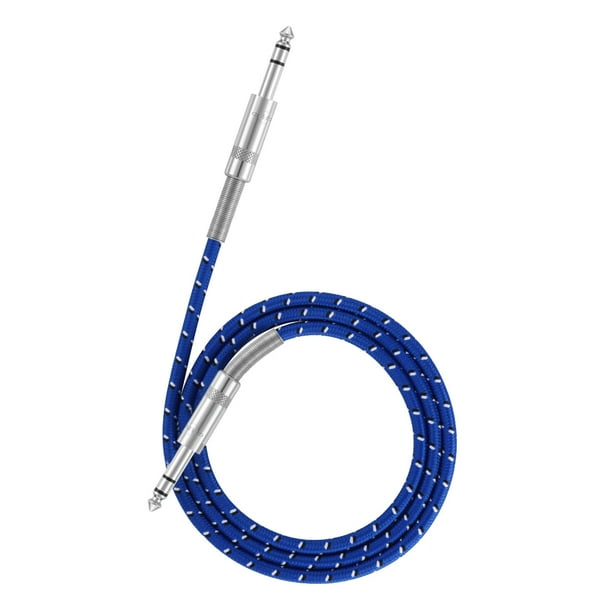 Cable de guitarra estéreo de audio macho a macho, conector recto de 6,35 mm para instrumento musical, 1 m