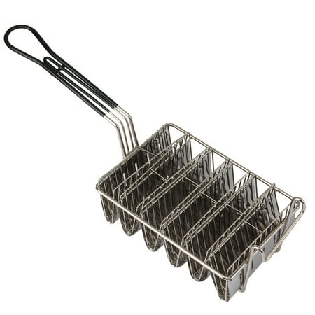 

Fryer Basket Shell Fryer Holds 6 Shells Deep Fryer Holders Basket with Grip Handle Holder Stand