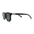 thumbnail image 3 of Mens Classic Hipster Keyhole Rectangle Horn Rim Plastic Sunglasses Black Tortoise Green, 3 of 4