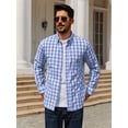 thumbnail image 4 of sogami Men's Casual Button Down Long Sleeve Classic Plaid Shirt Regular Fit, 4 of 8