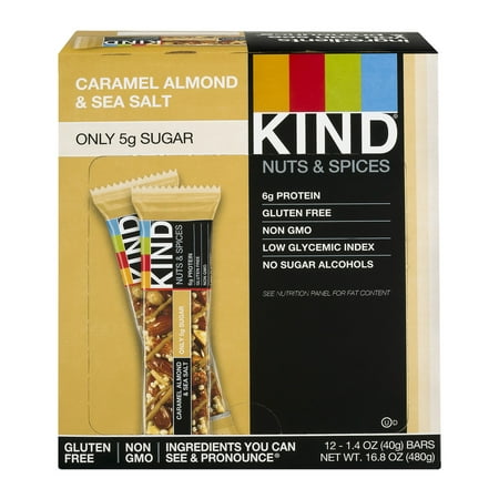 KIND Nuts & Spices Bars, Caramel Almond & Sea Salt, 1.4 oz ...