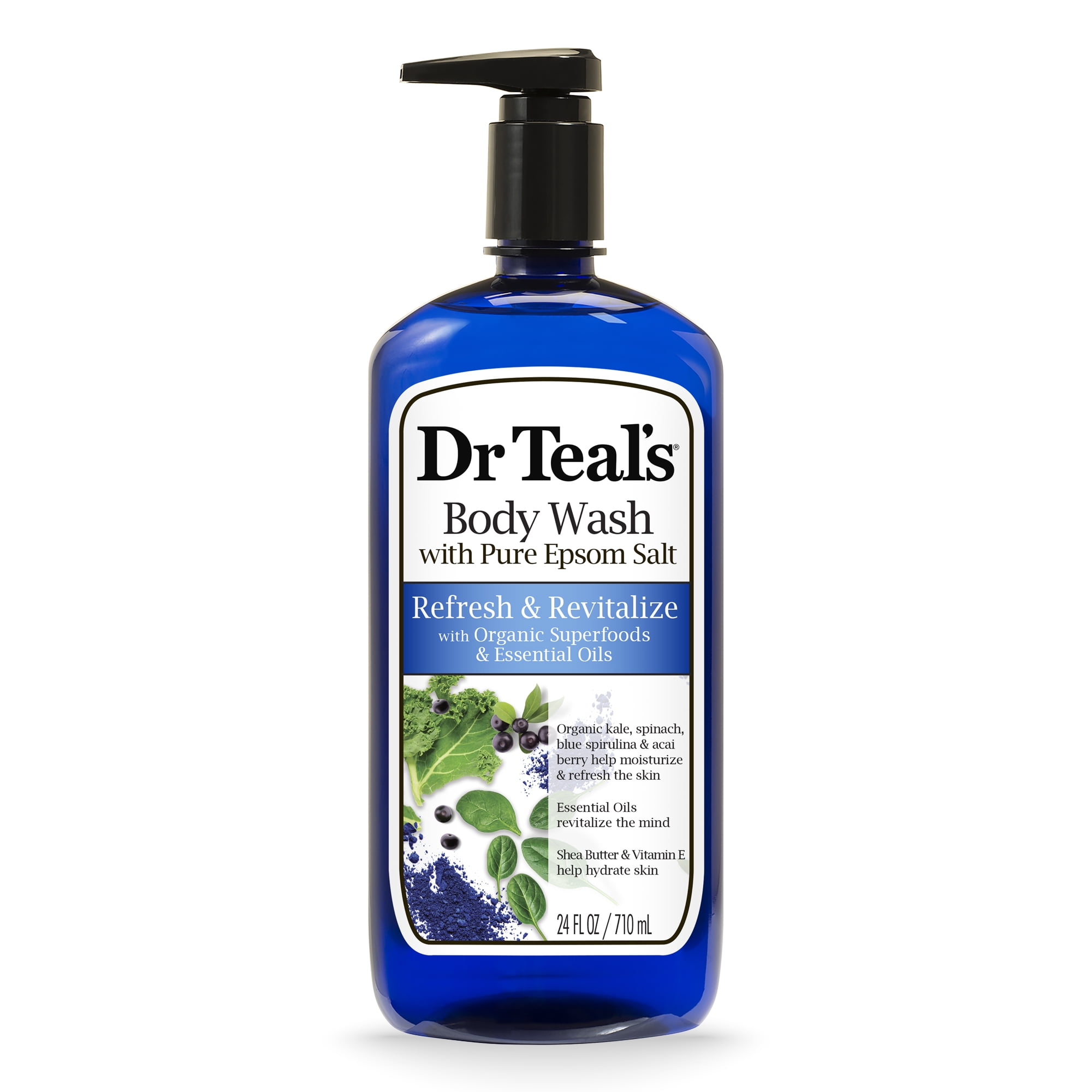 Dr Teal's Refresh & Revitalize Body Wash with Epsom Salt and Superfoods, 24 fl oz