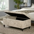 thumbnail image 2 of Noble House Phelan Rectangular Fabric Lift Top Storage Ottoman, French Script, 2 of 12
