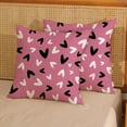 thumbnail image 2 of Valentines Day Pillow Covers 18x18 Set of 2 Inch, Valentines Love Hearts Pink Throw Pillows Valentines Decor Linen Pillowcase Anniversary Decorative Outdoor Square Cushion Case for Sofa Couch, 2 of 6