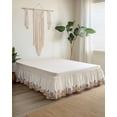 thumbnail image 2 of Spring Floral Wrap Around Bed Skirts for Queen Bed 18" Drop,Bed Skirt with Adjustable Elastic Belt Dust Ruffle Bed Valance for Bedroom Hotel Luxury Summer Birds Botanical Fence Rustic Bed Frame Cover, 2 of 7