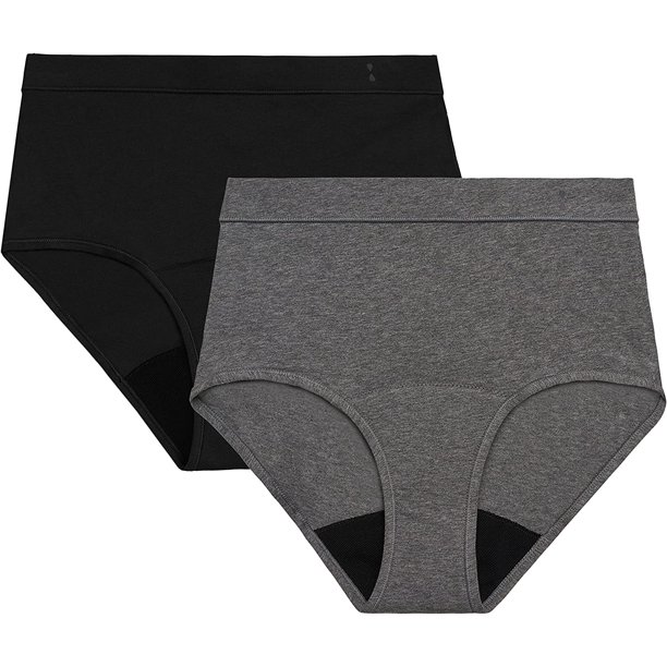 Thinx for All HiWaist 2Pack Period Underwear for Women, Holds 5 Tampons, Moisture Wicking