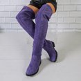 thumbnail image 5 of SACFOF Women's Over The Knee Thigh High Chunky Low Flat Heel Boots Long Stretch Zipper Sexy Fall Fashion Boots Black Red Purple US5-11, 5 of 6