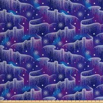 Ambesonne Abstract Fabric by the Yard Upholstery, Aurora Borealis Inspired, 5 Yards, Violet Blue Blue