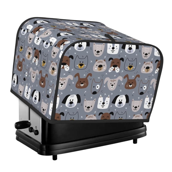 Rateoe Cute Dog Faces Pattern Toaster Covers 4 Slice Wide Slot,Bread Machine Cover,Bread Dust Cover & Fingerprint Protection,Appliance Covers