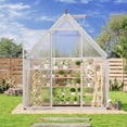 thumbnail image 2 of EastVita 6 x 7 ft Greenhouse Polycarbonate Walk-in Greenhouse with Aluminum Frame Clear Pop-up Greenhouse Sliver, 2 of 8