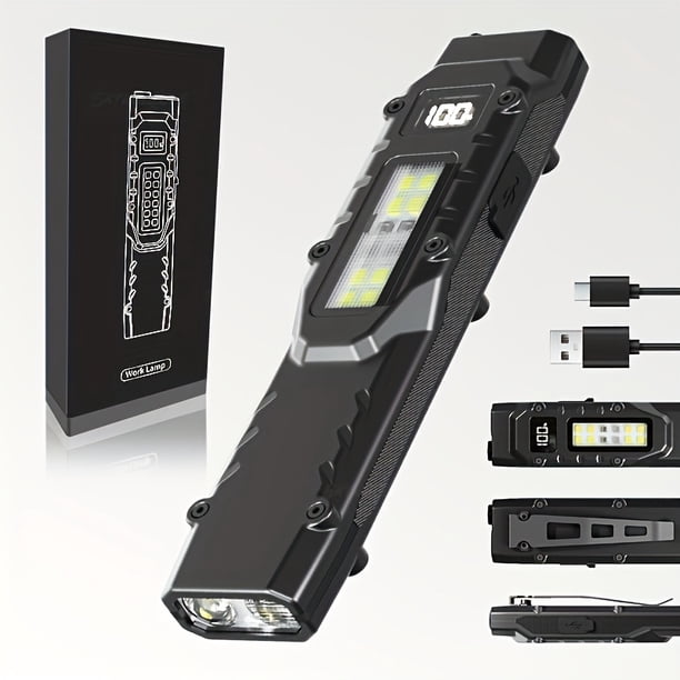 Linterna de Diseño Manos Libres con Clip, Batería de Polímero de 1000mAh, Opciones de Color /Blanco, Tres Modos de Luz con Iluminación Lateral