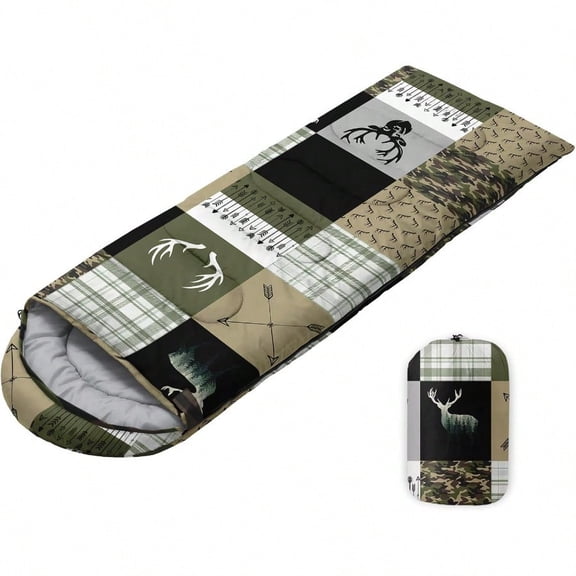 Sleeping Bags For Adults Youth 3D Printing Camping Sleeping Bag For Girls Boys Lightweight Waterproof Cold Warm Weather Sleeping Bag For 3 Seasons