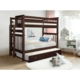 thumbnail image 5 of Bedz King Tall Bunk Beds Twin over Twin Mission Style with End Ladder and a Twin Trundle Cappuccino, 5 of 6
