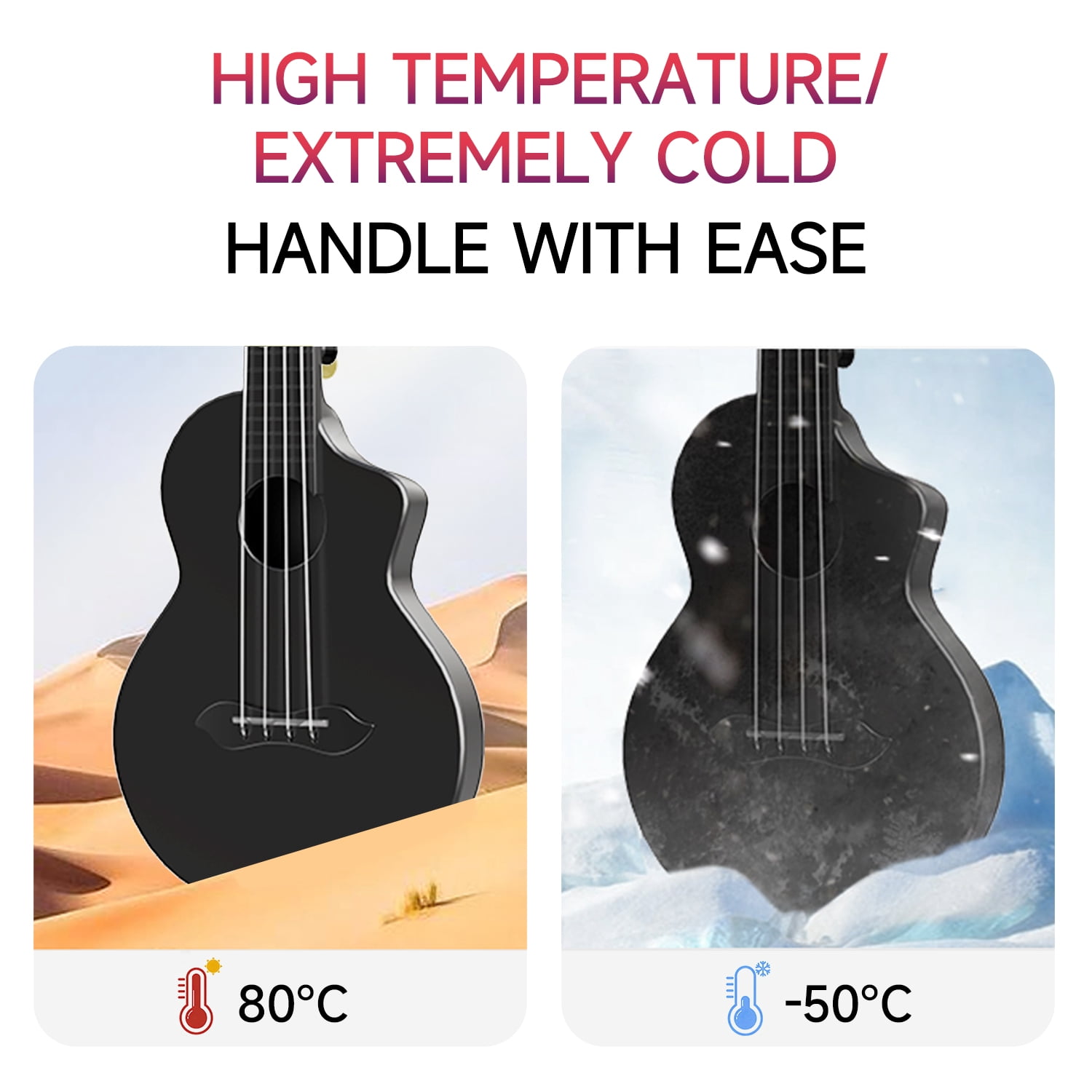 Donner Ukulele for Adult Kids 23 Inch Concert Ukelele, Christmas Gift, Black