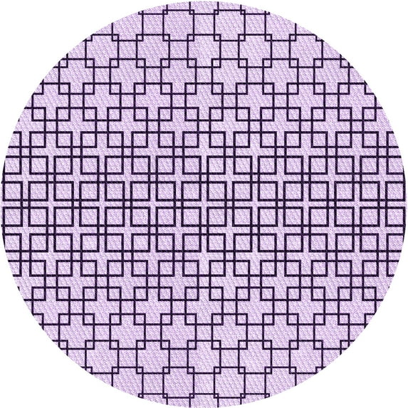 Ahgly Company Machine Washable Indoor Round Transitional Purple Flower Purple Area Rugs, 7' Round
