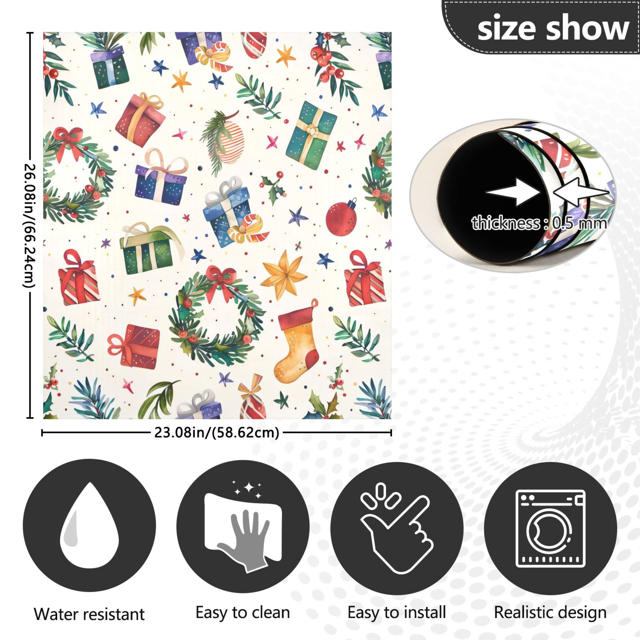 Dishwasher Magnetic Sticker 23x26 Inch Refrigerator Magnetic Sticker Washing Machine Magnetic Sticker Kitchen Panel Magnetic Sticker Home Decor Cartoon Christmas Gift