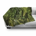 thumbnail image 2 of Rainforest Soft Flannel Fleece Throw Blanket, Rainforest Walkway Board Ferns Wet Rural Spring Traveling Destination Nature, Cozy Plush for Indoor and Outdoor Use, 50" x 60", Green, by Ambesonne, 2 of 5