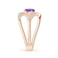 thumbnail image 3 of ANGARA Natural 0.95 Ct. Amethyst with Diamond Fashion Ring in 14K Rose Gold for Women (Ring Size: 12), 3 of 9