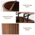 thumbnail image 6 of Wirrytor Lift Top Coffee Table with Storage and Open Storage Shelf, Oval Coffee Table for Living Room, Elliptical Arc Design, Fluted Center Table, Walnut Finish & Spacious Storage,, 6 of 10
