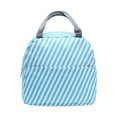 thumbnail image 1 of Large Capacity Lunch Box Bag Portable Insulated LUNCH BAG Stripe Thickened Bento Bag, 1 of 5
