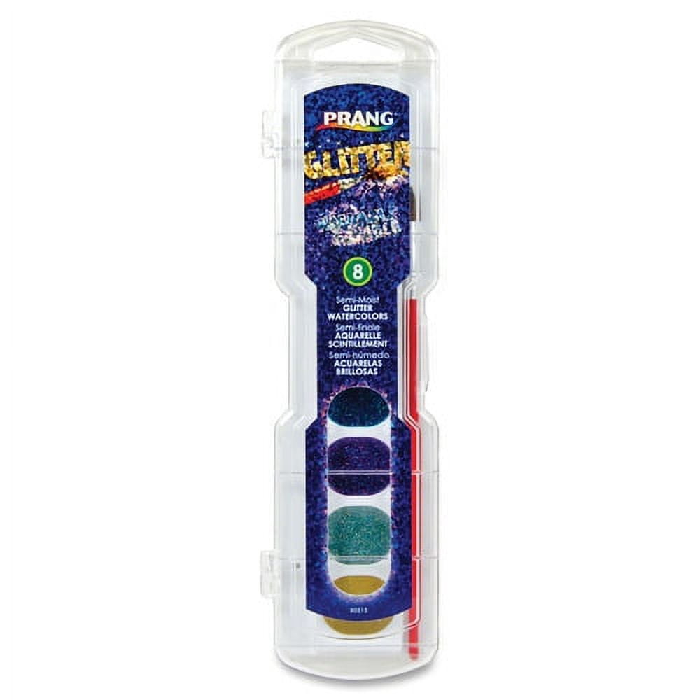Prang Glitter Watercolors 8-Color Half Pan Set with Brush 6 Sets (DIX80515-6)