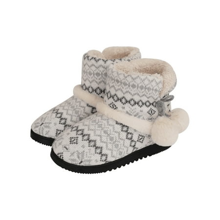 

Rotosw Ladies Slippers Womens Ankle Boots Winter Warm Slip On Indoor/Outdoor Booties