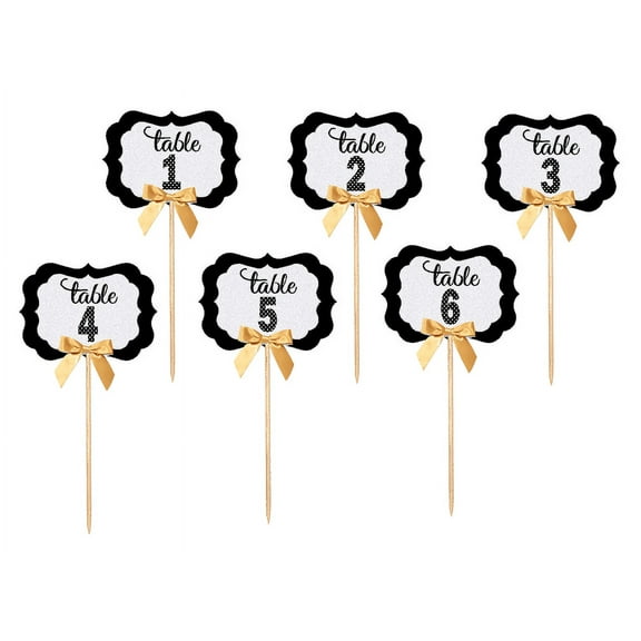 Table Numbers 1 -6 Table Decoration Party Centerpiece Picks