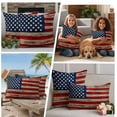 thumbnail image 4 of Vintage American Flag Outdoor Pillow Covers 18x18 Set of 2,Waterproof Patio Throw Pillowcase Protectors,Blue Star Red Striped Wooden Decorative Pillow Shams Cushion Covers for Seat Bed Couch Sofa, 4 of 8