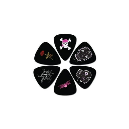 Leather Package - perris leathers lp-pl6 medium celluloid plastic, 6-pieces per package guitar picks