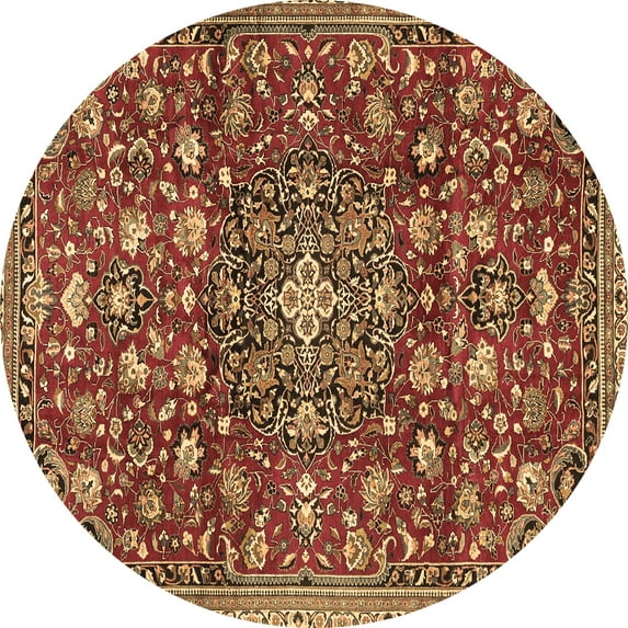 Ahgly Company Indoor Round Persian Brown Traditional Area Rugs, 7' Round