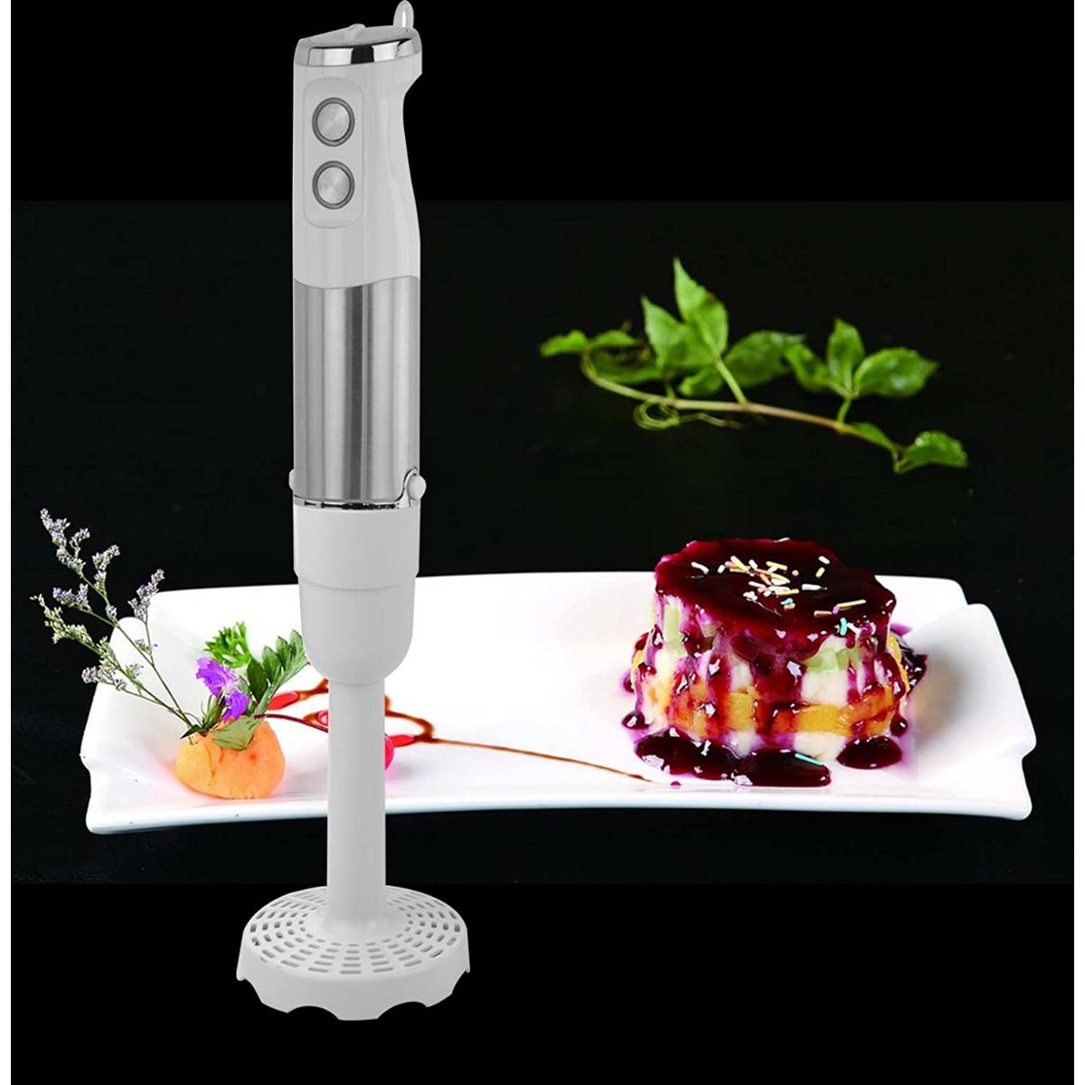 Ovente Potato Vegetable Multi Masher Blender Attachment, BPA-Free Easy to Use Nonstick Dishwasher Safe, Compatible with Ovente 6-Series Electric Hand Stick Blender HS660, HS665, HS680, ACPHS500W