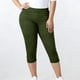 thumbnail image 5 of TaTaai Women's Plus Size Ribbed Yoga Capris High Waisted Elastic Waist Solid 7/8 Length Stretchy Leggings Athletic Casual Lounge Non-See-Through Gift, 5 of 8