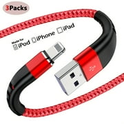3 Pack for iPhone Charger Cable,6 Ft USB Charging Cable,Fast USB Charging Cable for iPhone 14/13/12/11/X/XS/XR/8/iPad Case