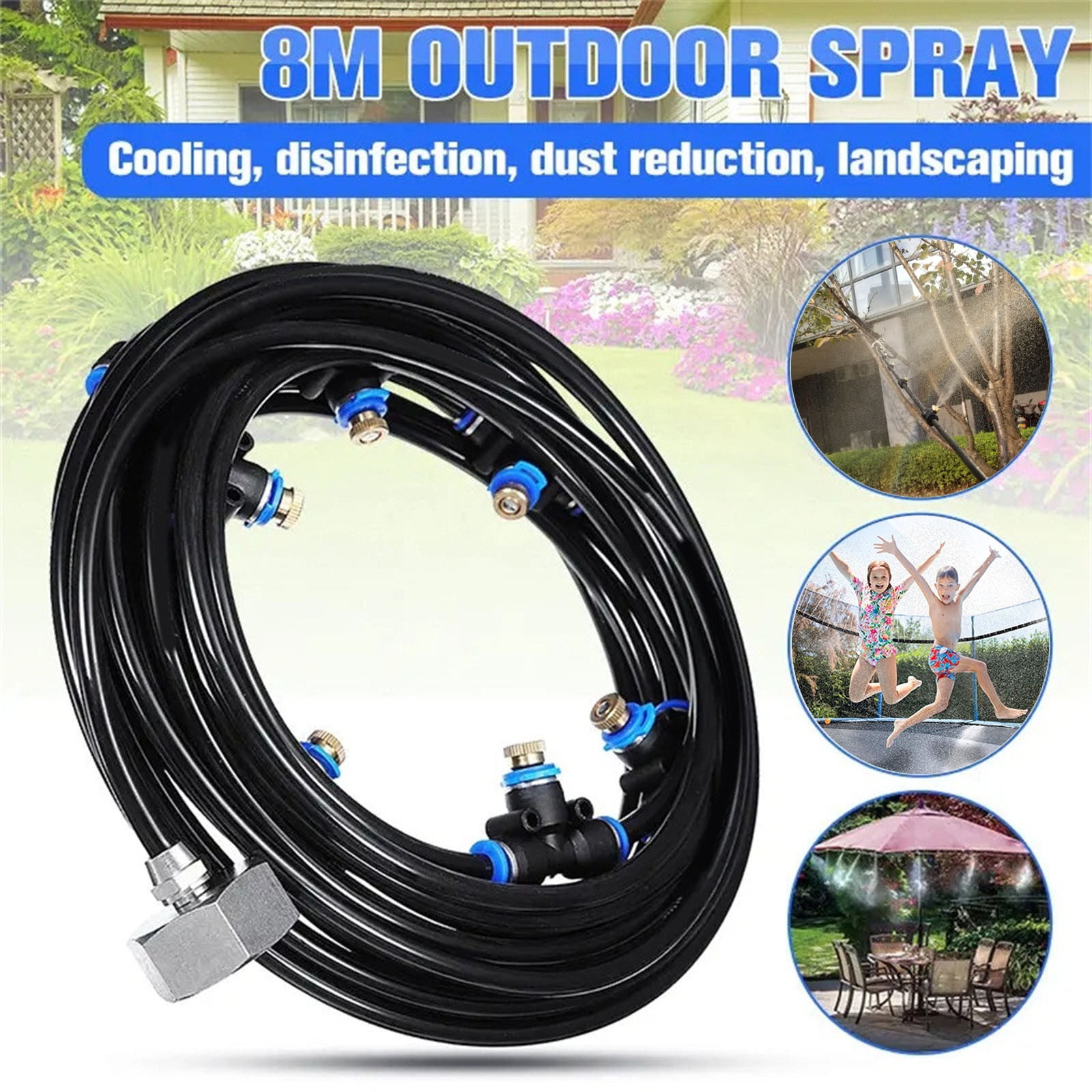 20FT/30FT/39.37FT Outdoor Misting Cooling System Garden Water Mister Nozzles Set 