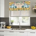 thumbnail image 5 of 2 Pack Valances for Windows, Sunflowers Trucks Window Valances for Living Room/Bedroom/Bathroom, Spring Farmhouse Eucalyptus Orange Plaid Light Filtering Kitchen Curtain Valance 54"W x18" L, 5 of 9