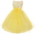 thumbnail image 2 of Little Girl Sleeveless Lace Bodice Illusion Tulle Easter Flower Girl Dress USA Champagne 6 KD 414 BNY Corner, 2 of 3