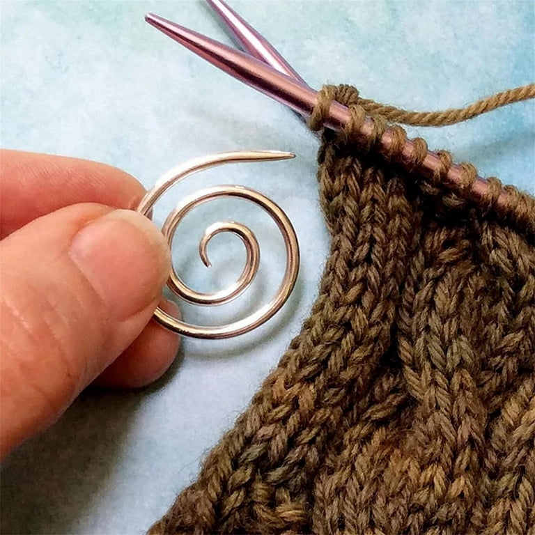 Sunisery Spiral Cable Needle Handmade Knitting Tool Circle Spiral Pin Bent Tapestry  Needles for Yarn Sewing Knitting 