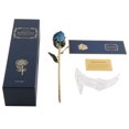 thumbnail image 1 of Rosa azul chapada en oro., 1 of 10