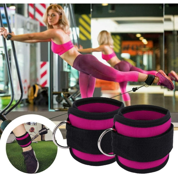 Fitness Padded Ankle Strap for Cable Machines, Ankle Cuff Gym Accessories  for Men & Women (Double Ankle Straps)