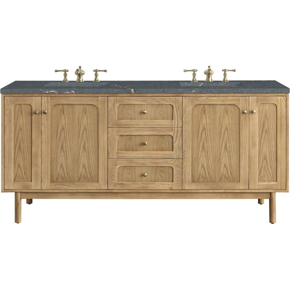 James Martin Vanities 545-V72-Fpbl Laurent 72" Double Basin Poplar Wood Vanity Set - Light